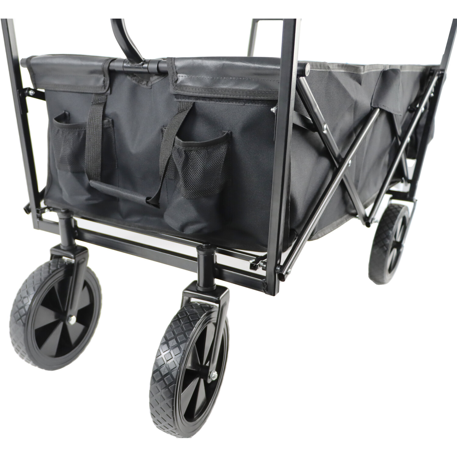 Foldable Trolley with Canopy - Black Image 6