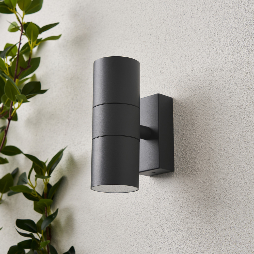 Zink Luna 2 Light Anthracite Up and Down Wall Light Image 2