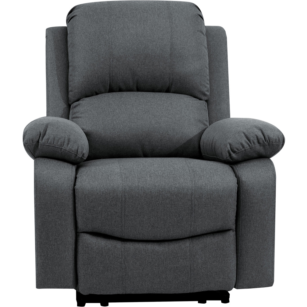 Comfy Living Dark Grey Linen Electric Recliner Chair Image 2