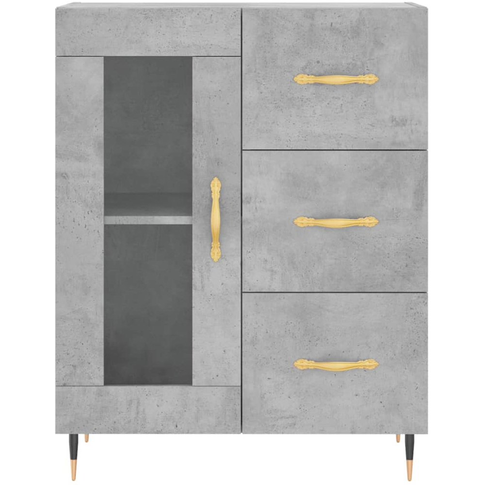 vidaXL 3 Door 3 Drawer Concrete Grey Highboard Image 8