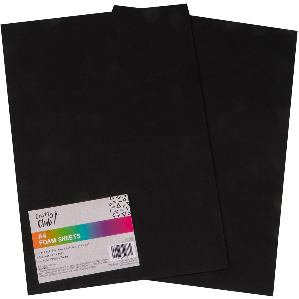 Crafty Club Pack of Six Foam Sheets A4 - Darks Image 1