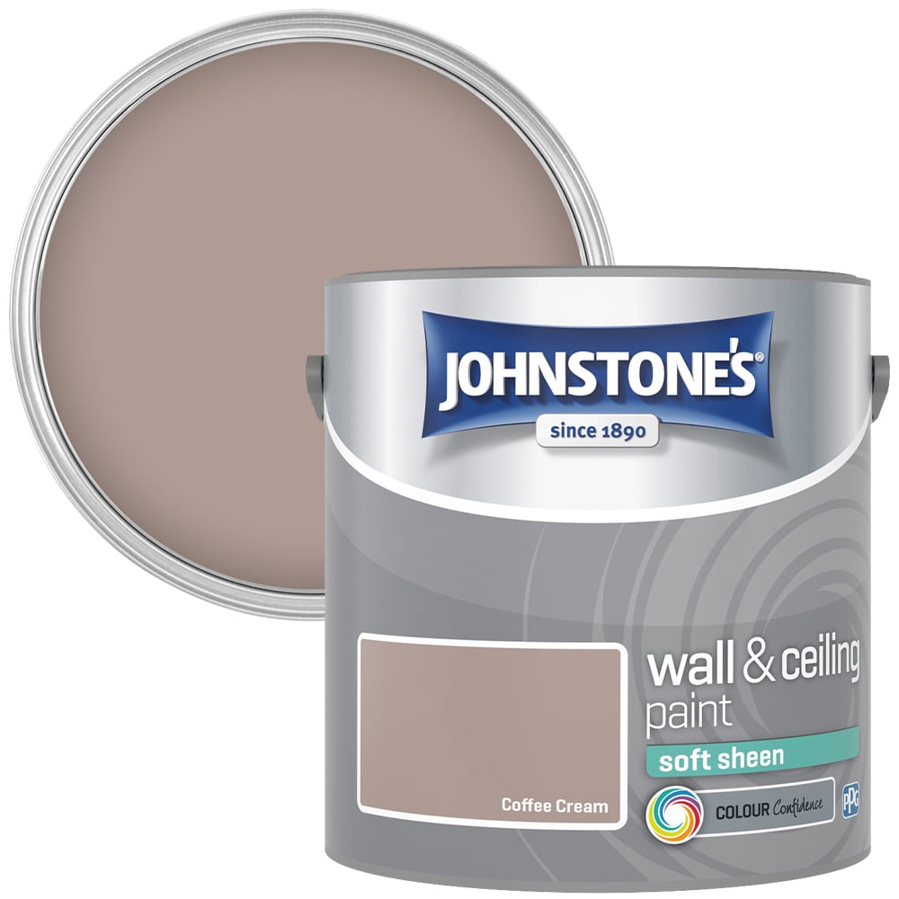 Johnstone's Walls & Ceilings Coffee Cream Soft Sheen Paint 2.5L Image 1