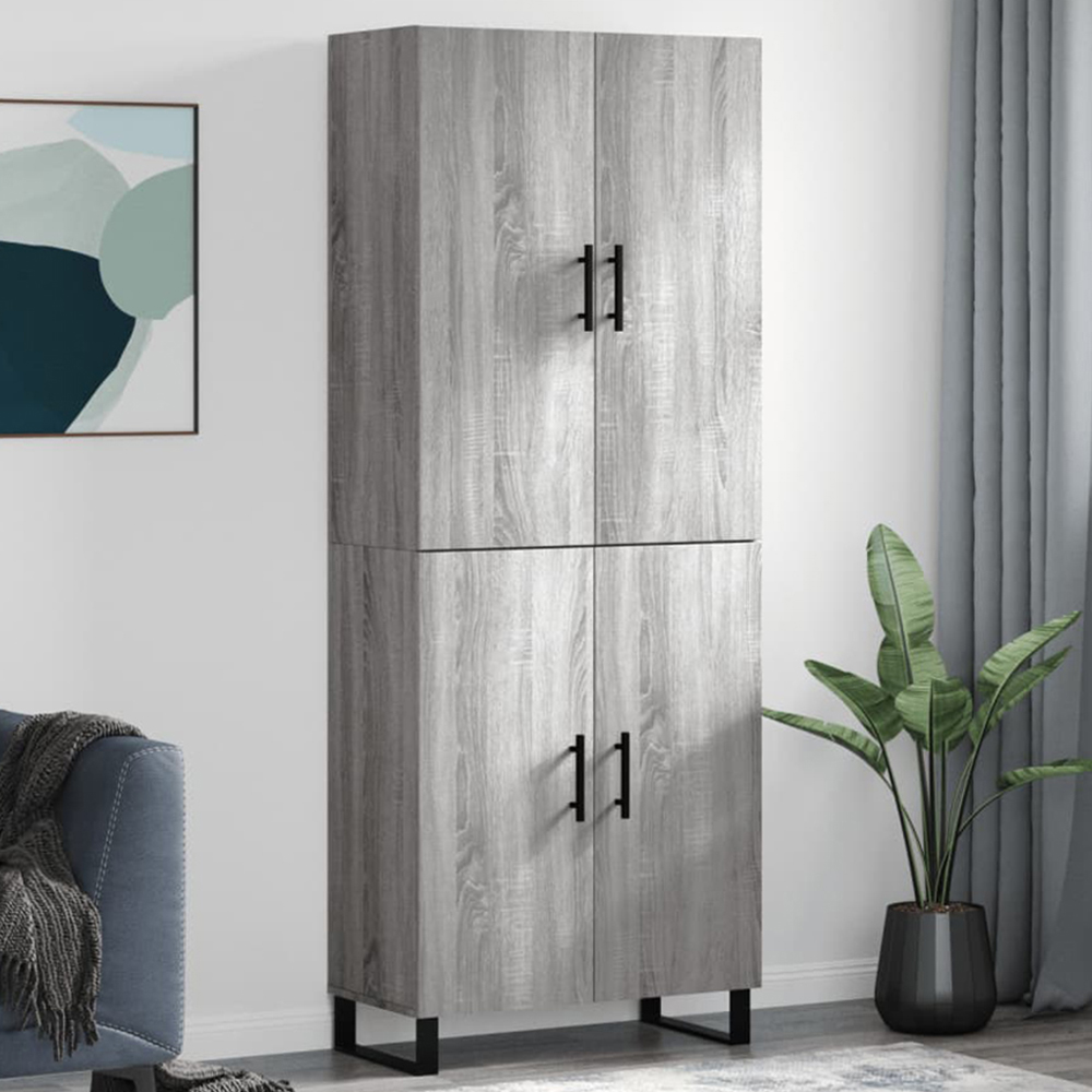 vidaXL 4 Door Grey Sonoma Highboard Image