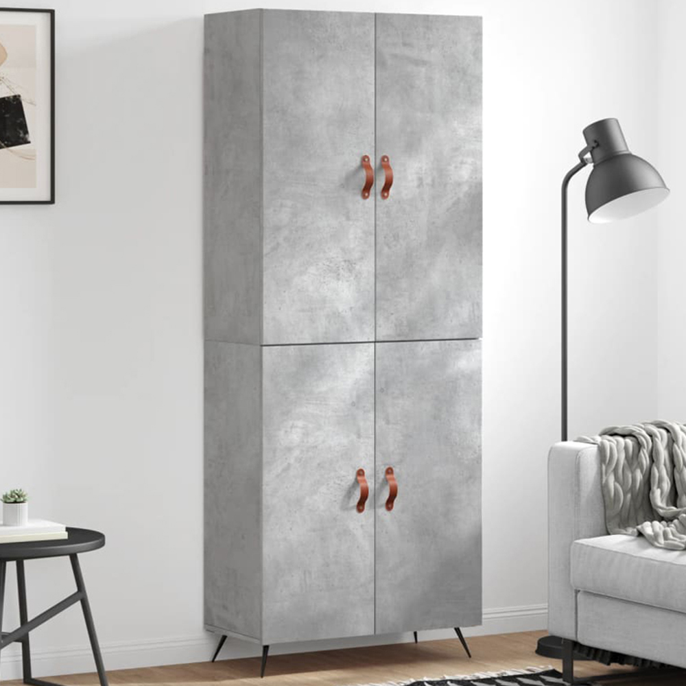 vidaXL 4 Door Concrete Grey Highboard Image 1