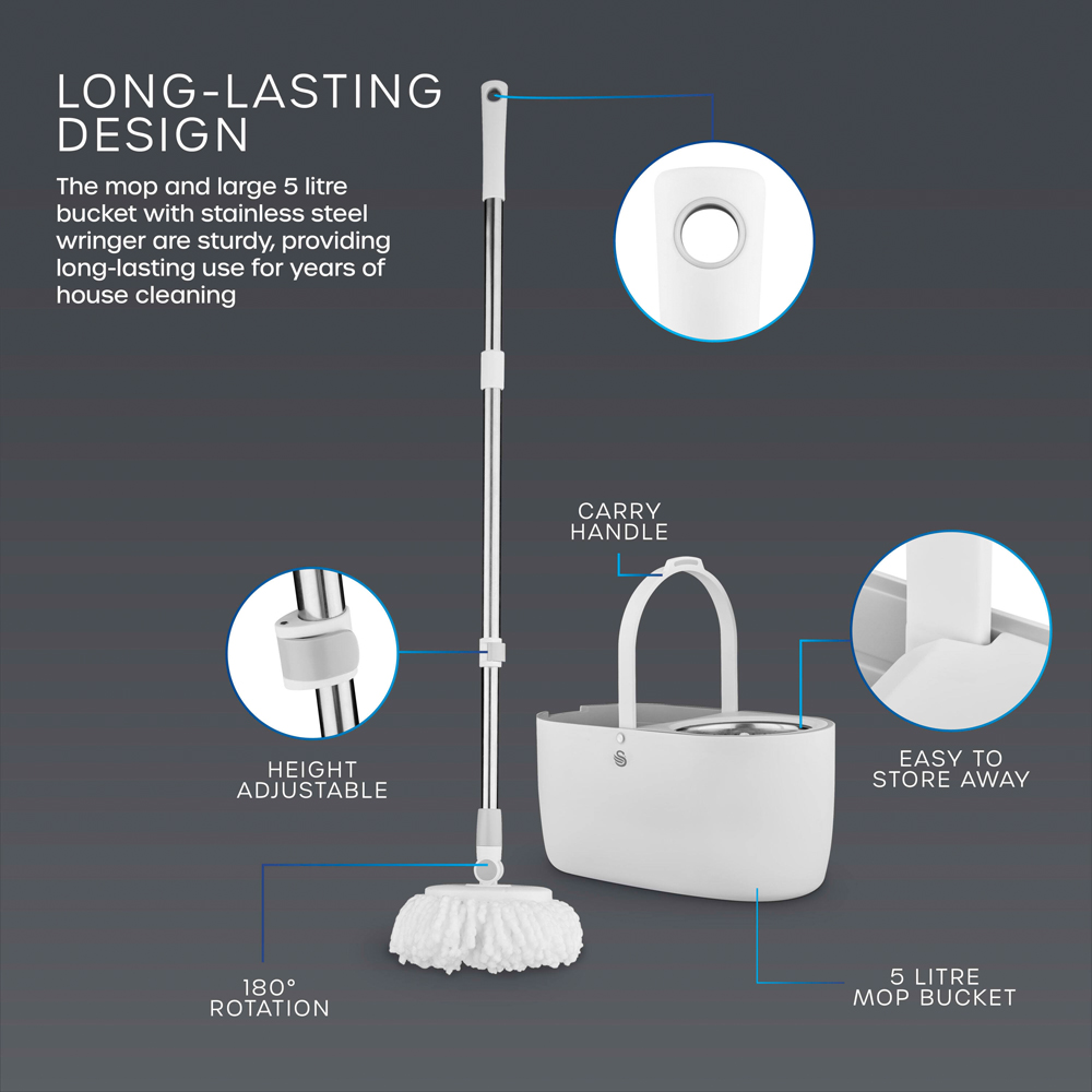 Swan Elevate Spin Mop and Bucket Set Image 5