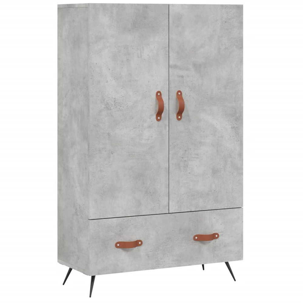 vidaXL 2 Door Single Drawer Concrete Grey Highboard Image 2