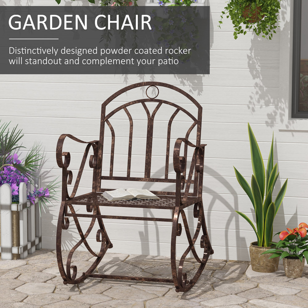 Outsunny Bronze Vintage Style Rocking Chair Image 5