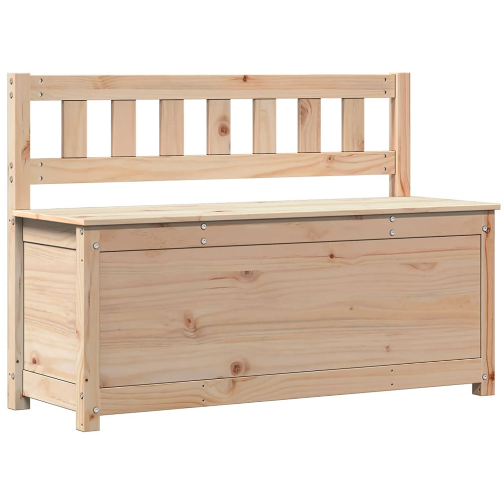vidaXL Natural Solid Wood Pine Storage Bench 110 x 41 x 76.5cm Image 2