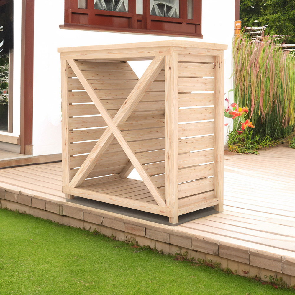 Shire 3 x 1.3ft Woodlowe Cross Log Store Image 2