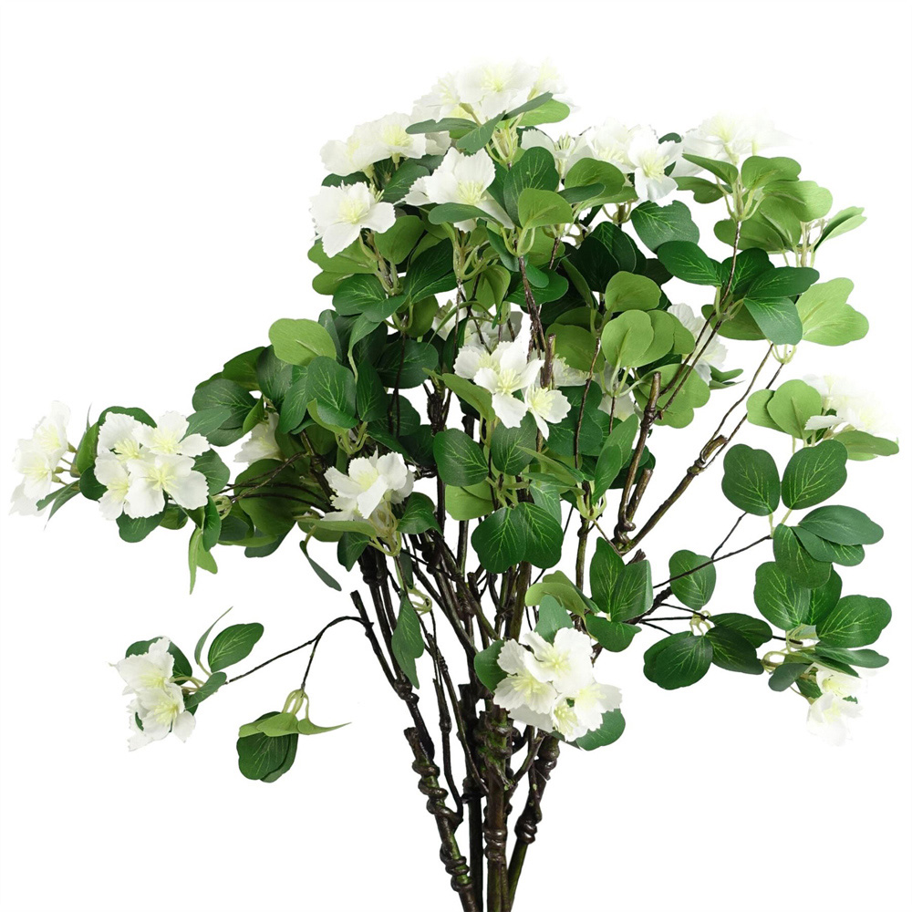 Leaf White Flower Artificial Foliage Spray 60cm 6 Pack Image 3
