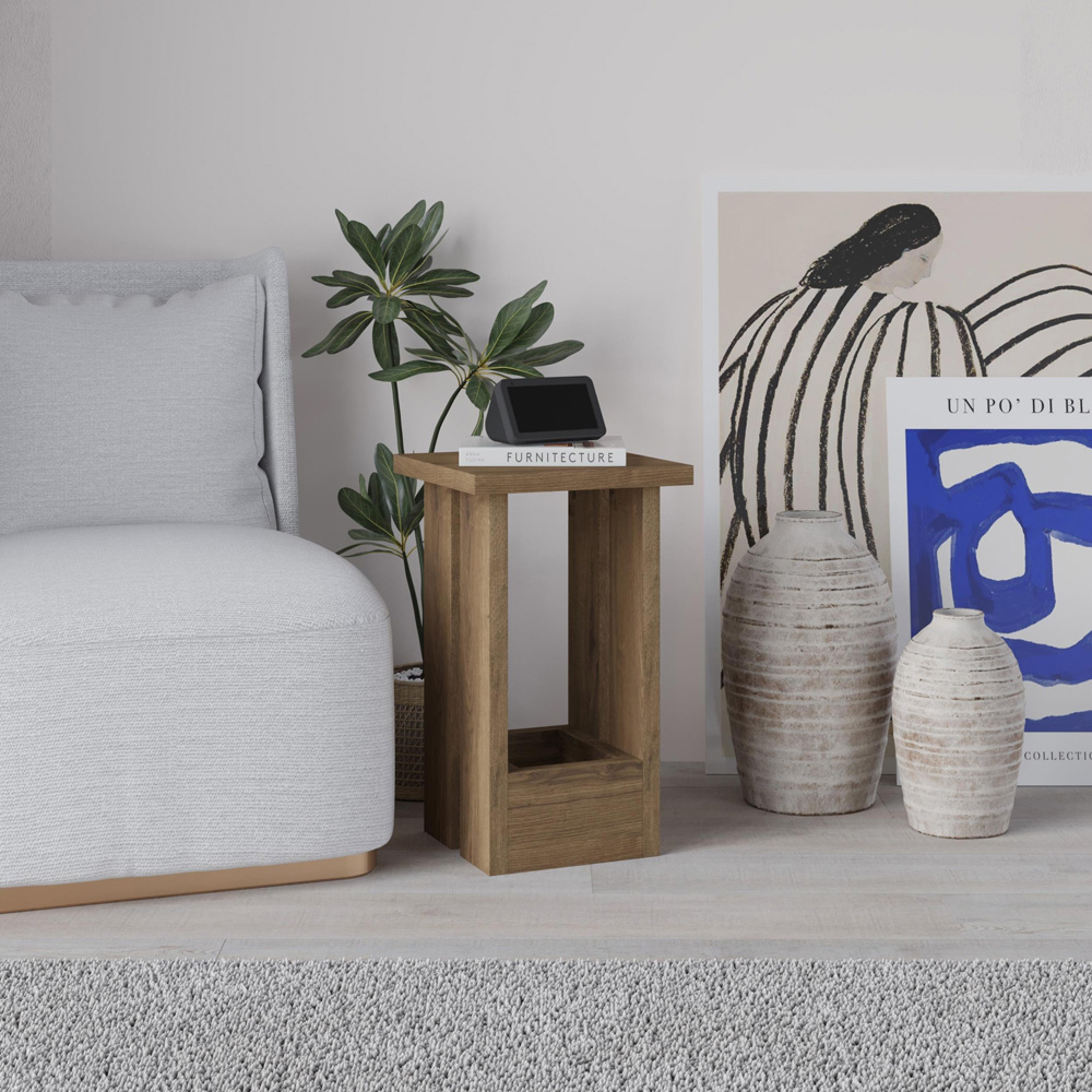 Decortie Tasos Dark Oak Effect Side Table Image 5