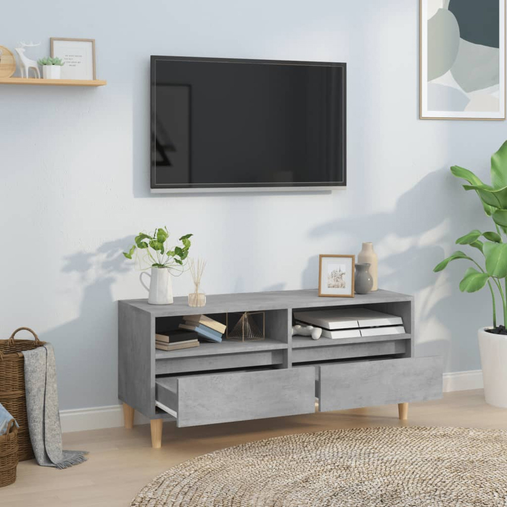 vidaXL 2 Drawer 2 Shelf Concrete Grey TV Cabinet Image 8