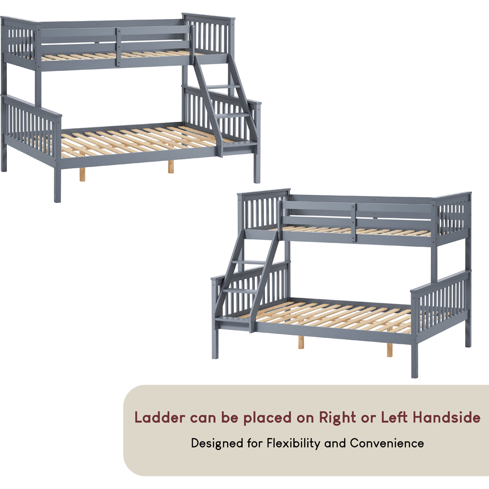 VIDA DESIGNS Milan Grey Triple Sleeper Bunk Bed with Foam Mattress Image 4