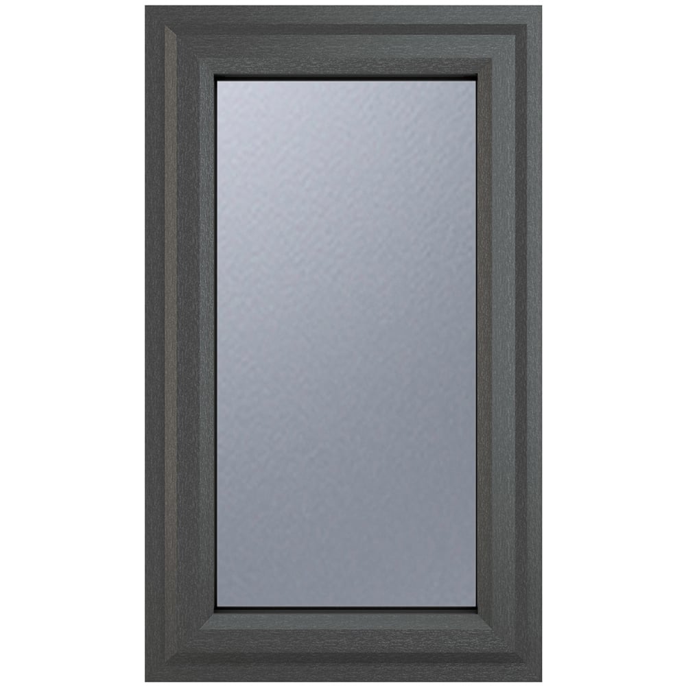 Crystal uPVC Triple Glazed Window Right Hand Side Hung Grey White Obscure Glass 610x1190mm Image 1