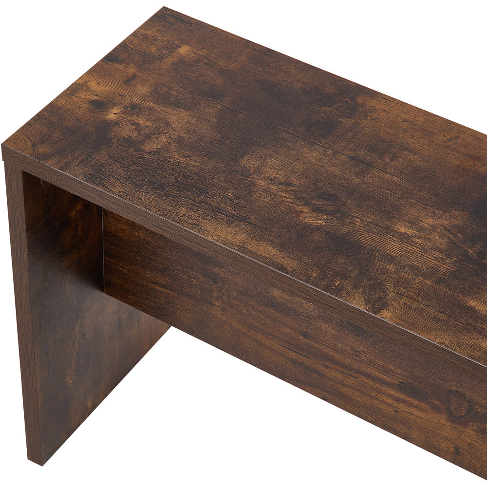 Living and Home 2 Seater Dining Bench Set Brown Wood Grain Image 4