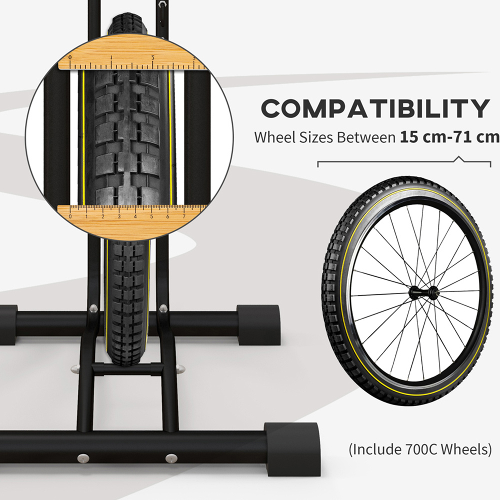 SPORTNOW Black Adjustable Vertical and Horizontal Bike Rack Image 9