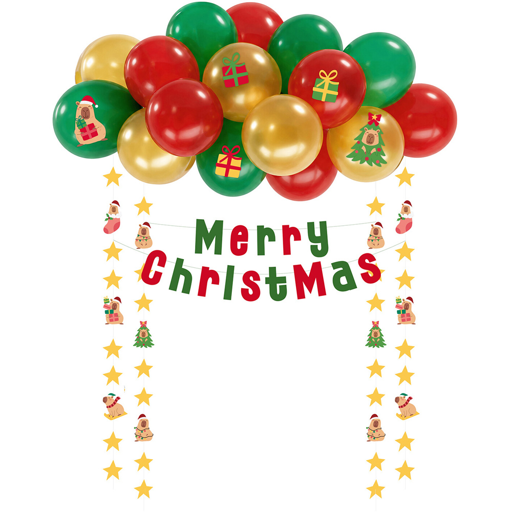 Christmas Capybara Balloon Deco Set Image 1