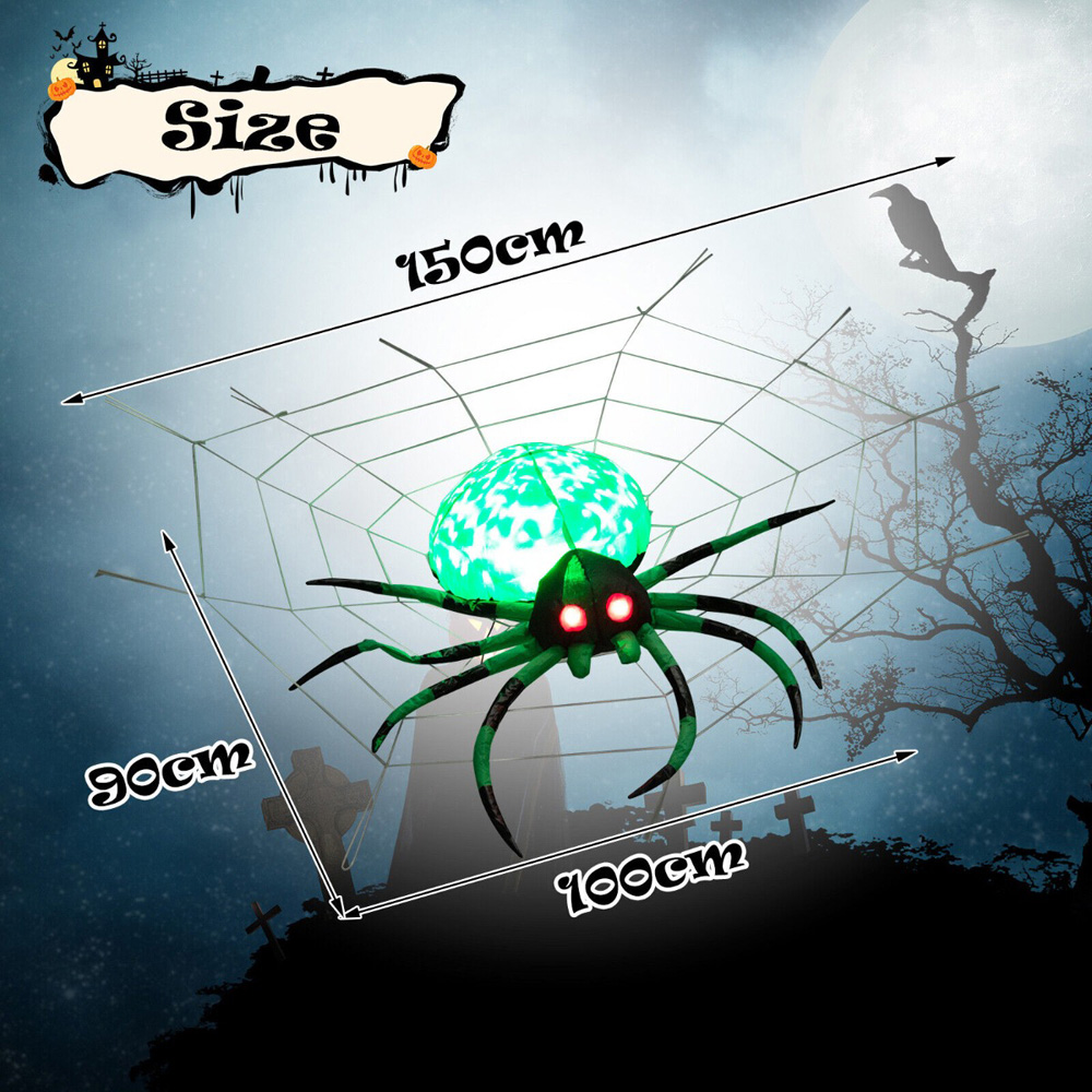 Costway Spider and Cobweb Inflatable Halloween Decoration Image 9