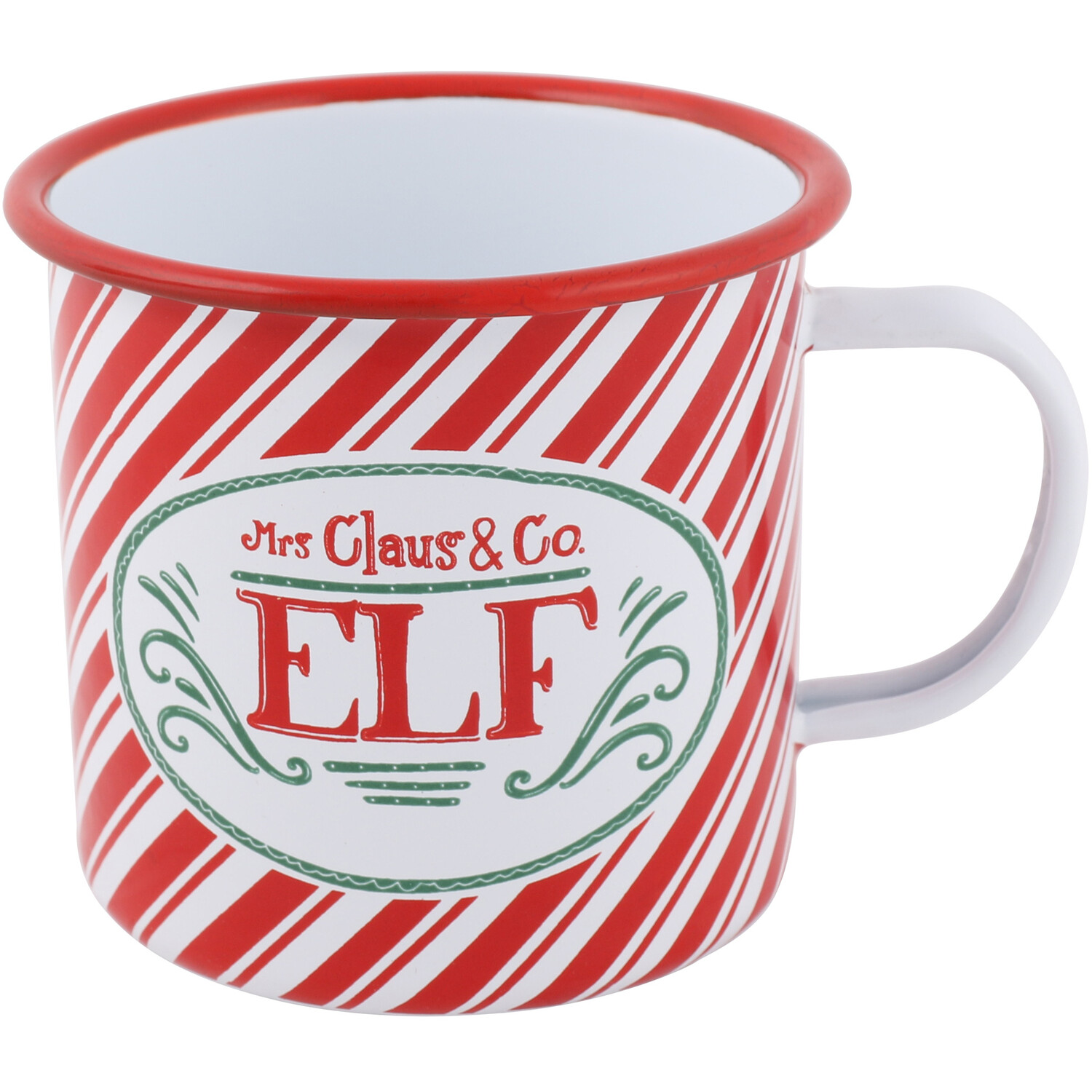 Santa and Elf Candy Cane Mug Image 1