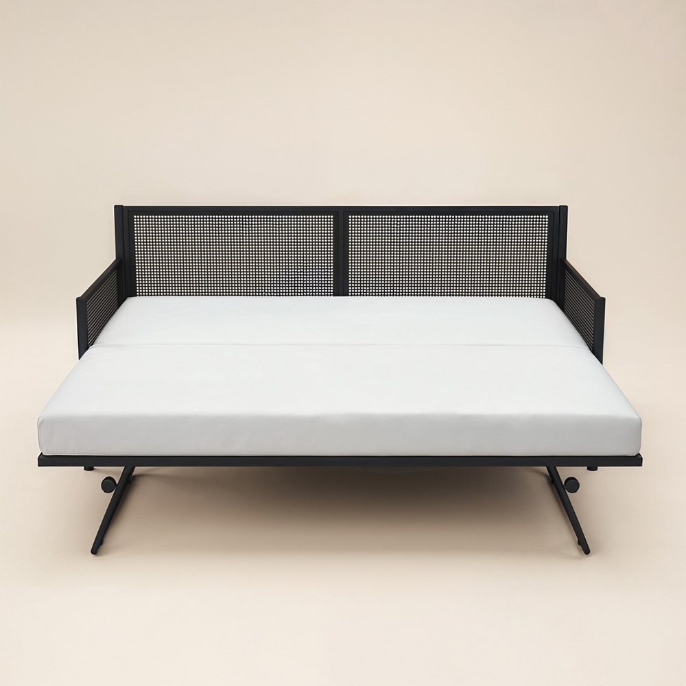 Flair Clay Black Metal Daybed with Trundle Image 3