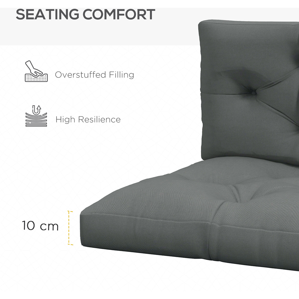 Outsunny Light Grey 2 Piece Pallet Back and Seat Replacement Cushion 80 x 120cm Image 5