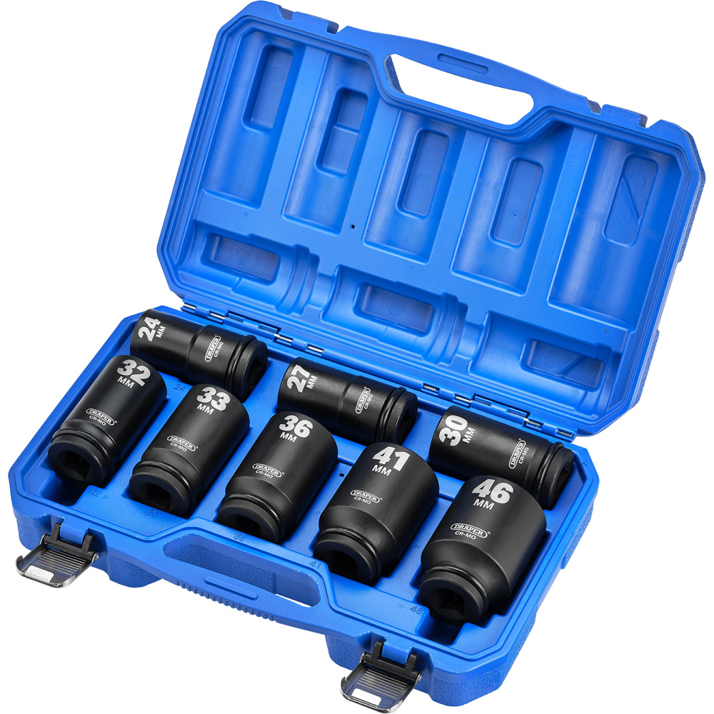 Draper HI-TORQ 8 Piece Metric Deep Impact Socket Set Image 1