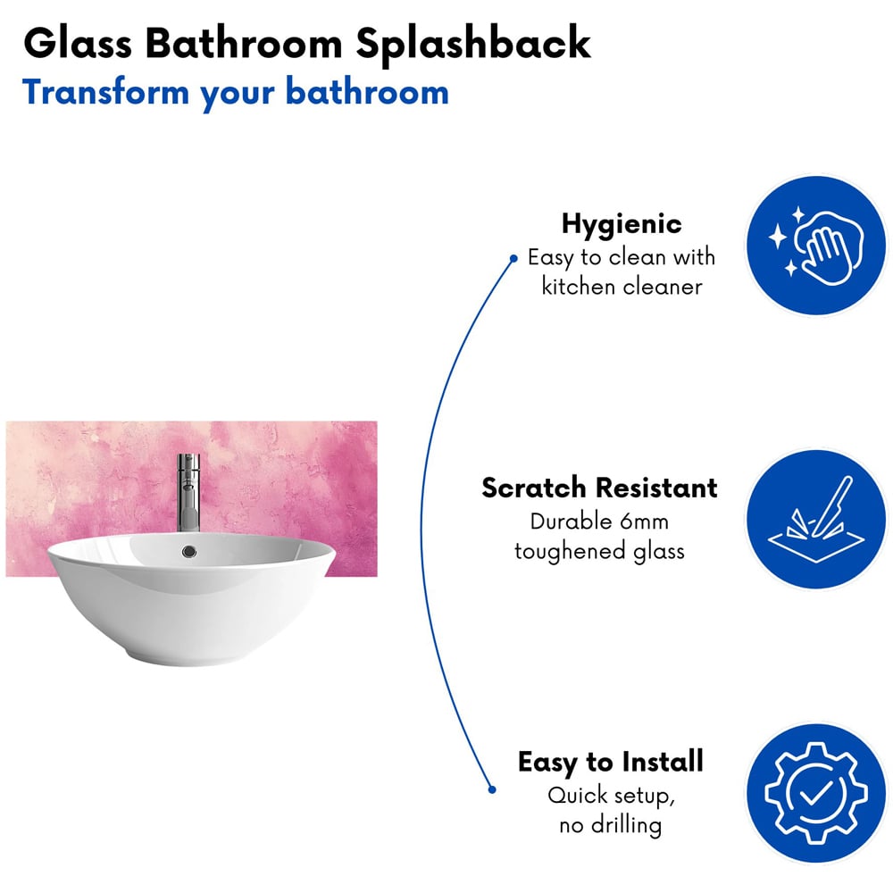 Warren Reed Designer Pink Textured Effect Bathroom Splashback 25 x 60cm Image 4