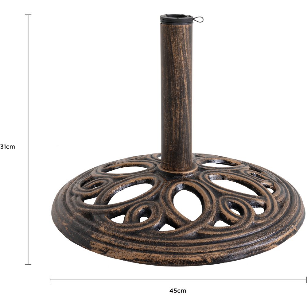 Charles Bentley Bronze Round Cast Iron Parasol Base 12kg Image 7