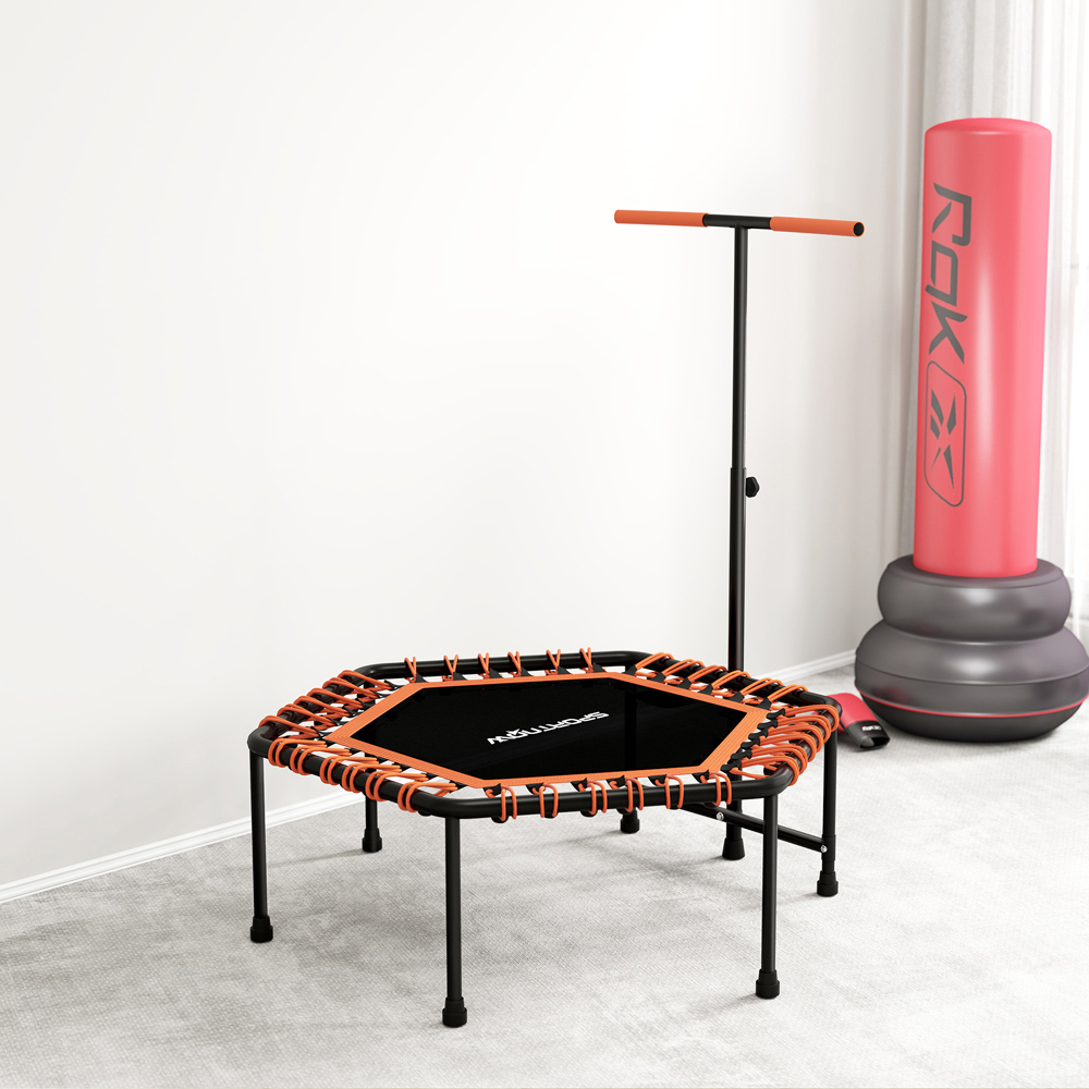 SPORTNOW 3.7ft Orange Trampoline with Adjustable Handle and LED Lights Image 3