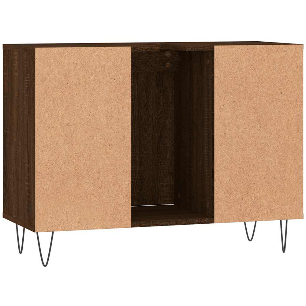 vidaXL Single Door 4 Open Shelf Brown Oak Bathroom Cabinet Image 8