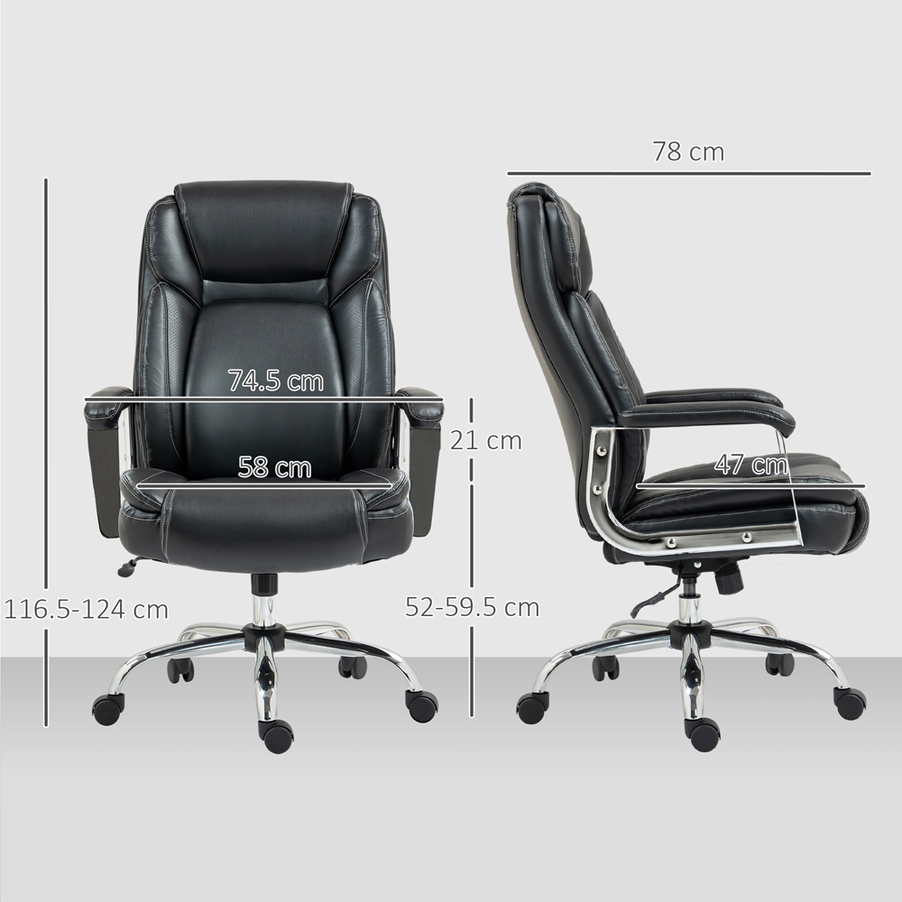 Portland Black Height Adjustable Faux Leather Office Desk Chair Image 9