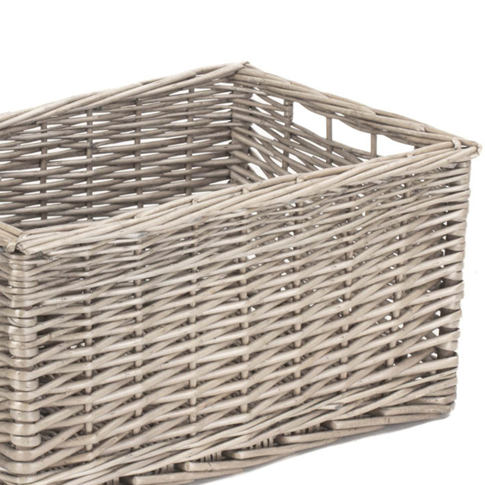 Red Hamper Medium Antique Wash Wicker Storage Basket Image 2