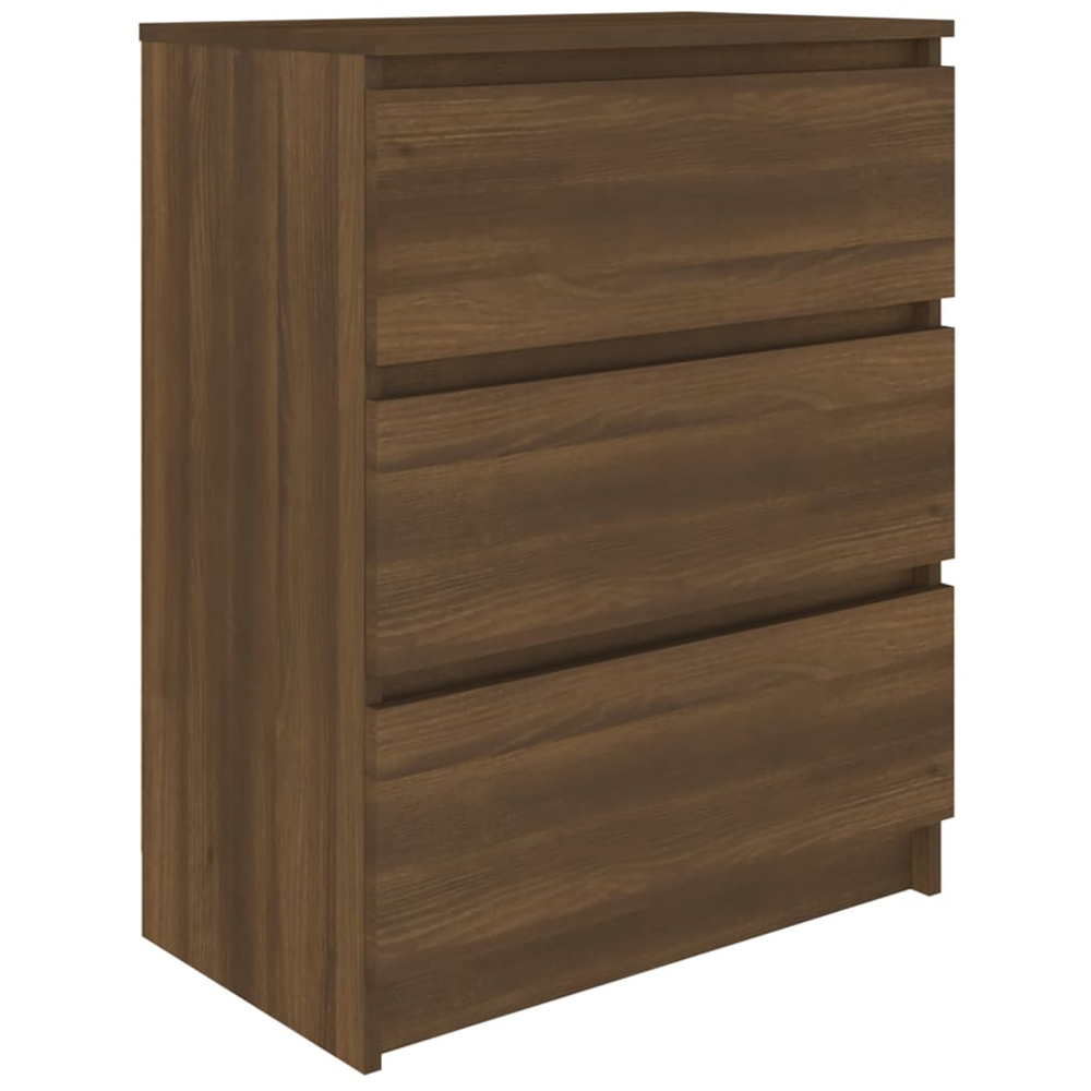 vidaXL 3 Drawer Brown Oak Sideboard Image 2