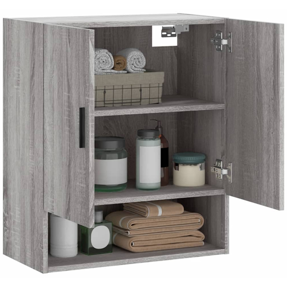 vidaXL 2 Door Single Shelf Grey Sonoma Oak Wall Cabinet Image 4