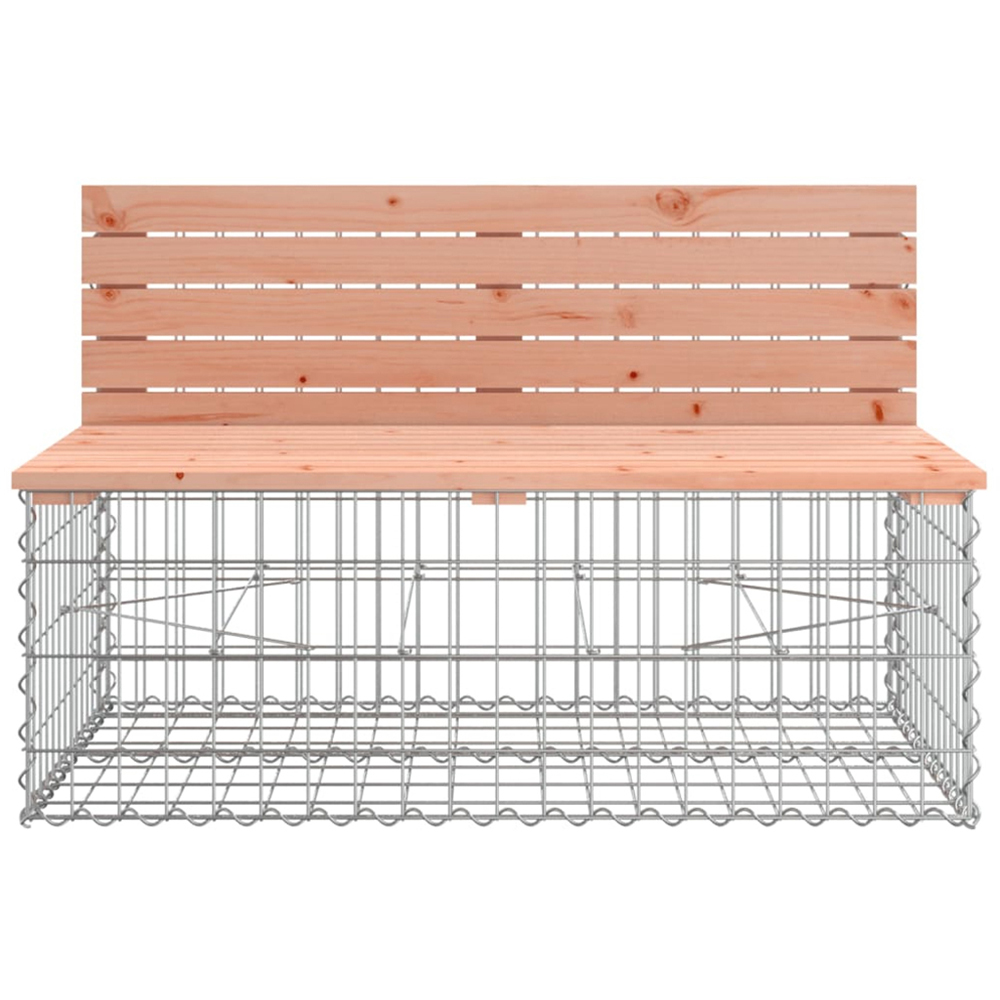 vidaXL 6 Seater Natural Douglas Solid Wood Gabion Garden Bench Image 5