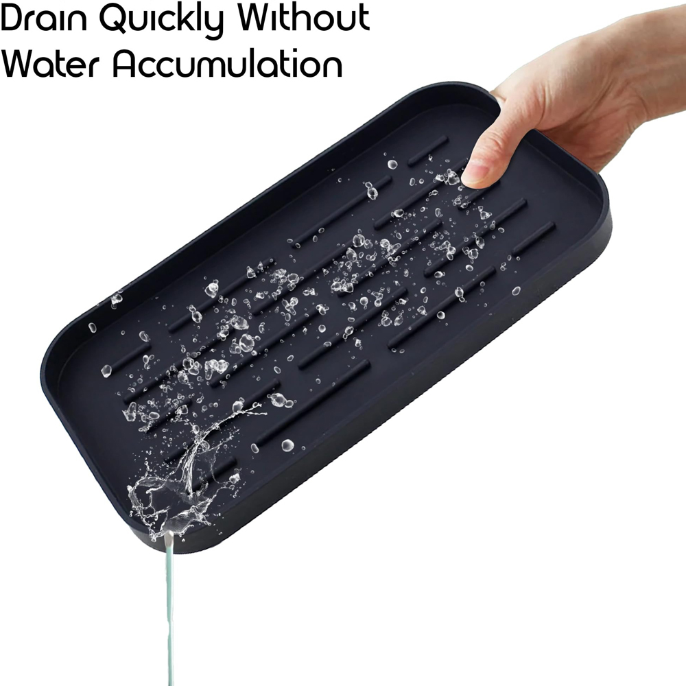 ATEK Black Silicone Sink Tidy Caddy Soap Sponge Organiser Image 4