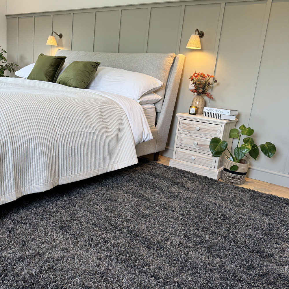 Kukoon Kinsale Dark Grey Multicolour Shaggy Mottled Rug 240 x 330cm Image 6