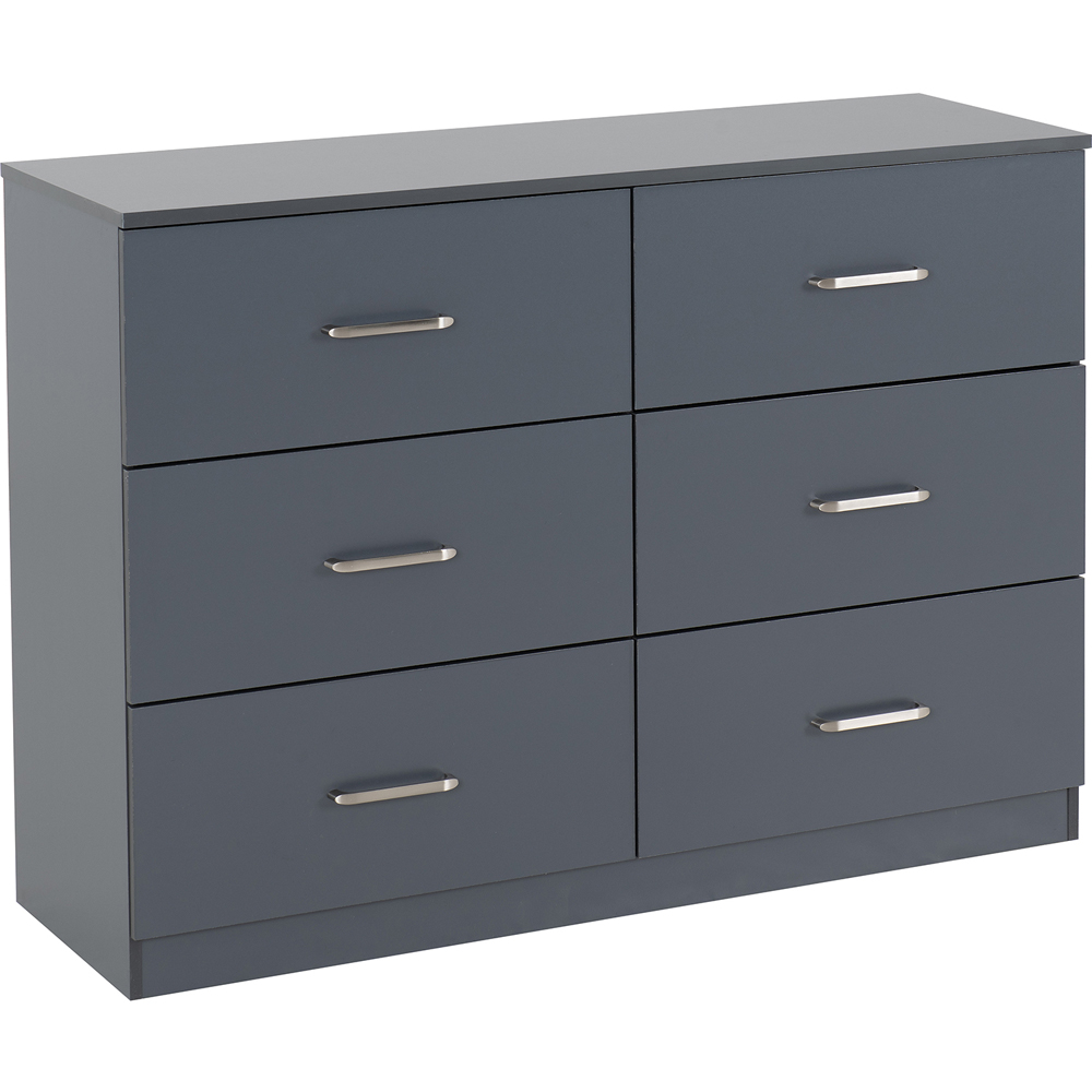 Seconique Dakota 6 Drawer Dark Grey Storage Chest Image 2