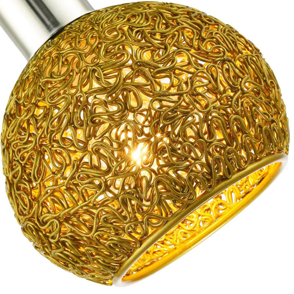 Happy Homewares Gold Round Twisted Wire Mesh Metal Lamp Shade Image 4