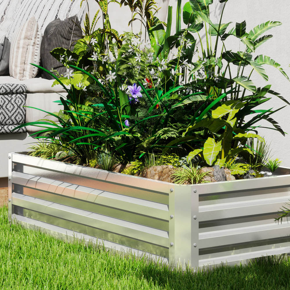 Outsunny Silver Raised Garden Bed 120 x 60 x 30.5cm Image 4