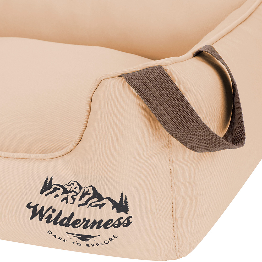 Snug & Cosy Wilderness Small Camel Rectangle Pet Bed Image 3