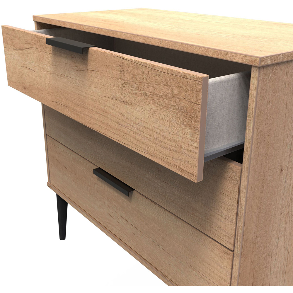 Crowndale Hong Kong 3 Drawer Nebraska Oak Chest of Drawers Ready Assembled Image 6