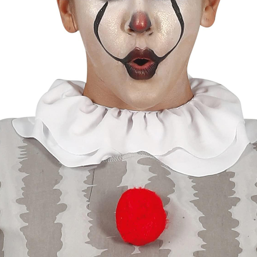Fiestas Guirca Adult Grey Clown White and Red Halloween Costume Medium Image 3