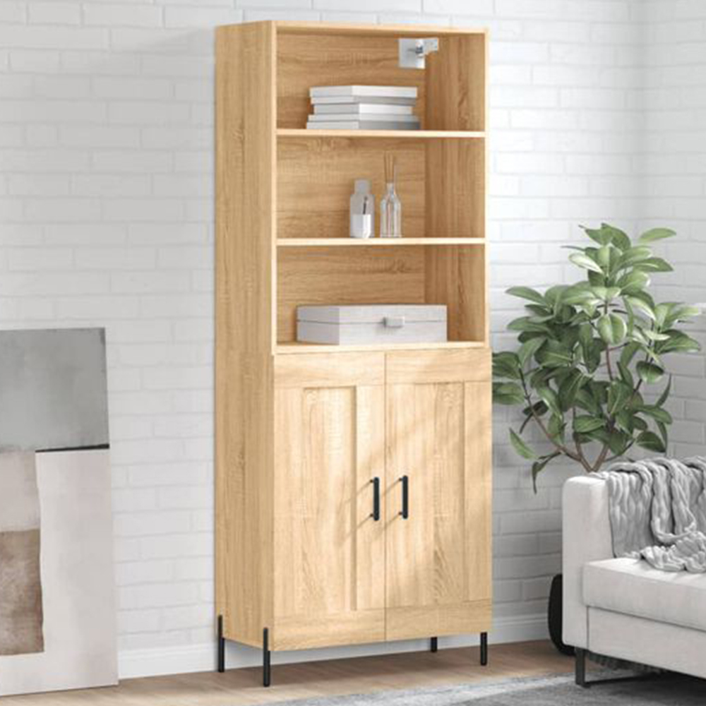 vidaXL 2 Door 3 Shelf Sonoma Oak Highboard Image 1