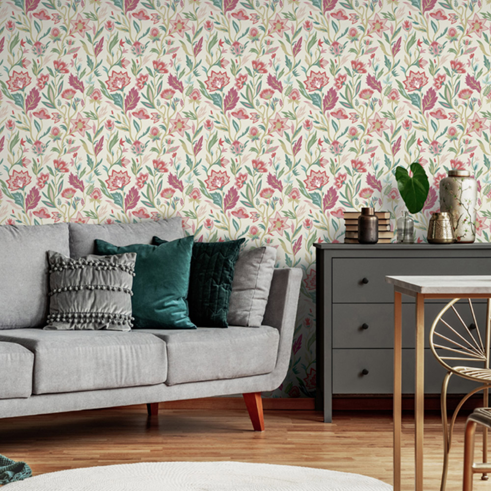 Arthouse Lush Paradise Pink Wallpaper Image 3