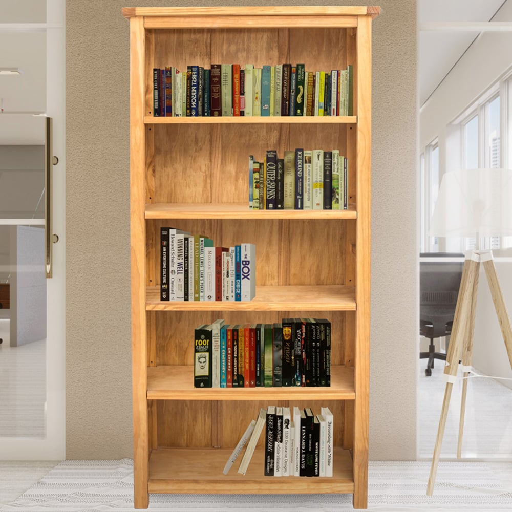 Lugo 5 Shelf Waxed Bookcase Image 1