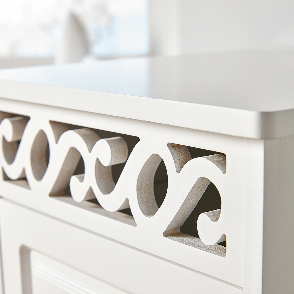 Home Source Whitehaven 4 Drawer White Chest Storage Unit Image 4