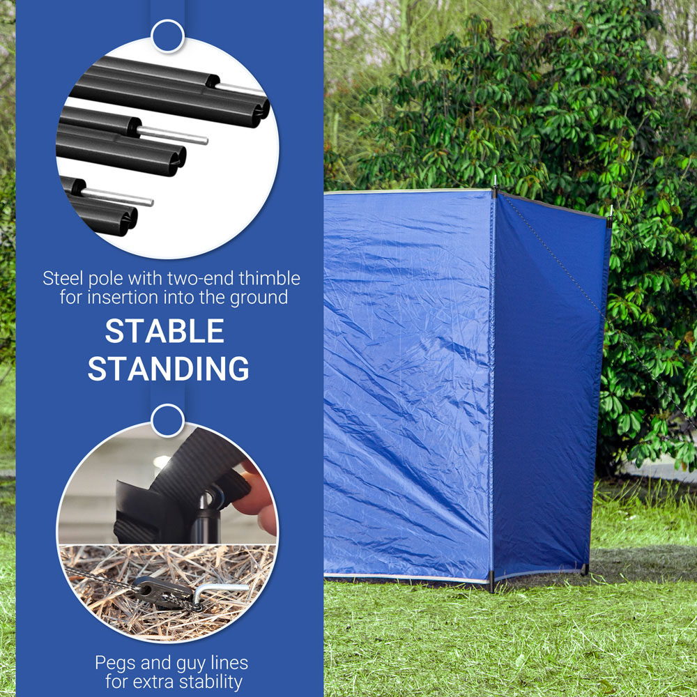 Outsunny Blue Outdoor Caravan Privacy Shield with Carry Bag 5.4 x 1.5m Image 5