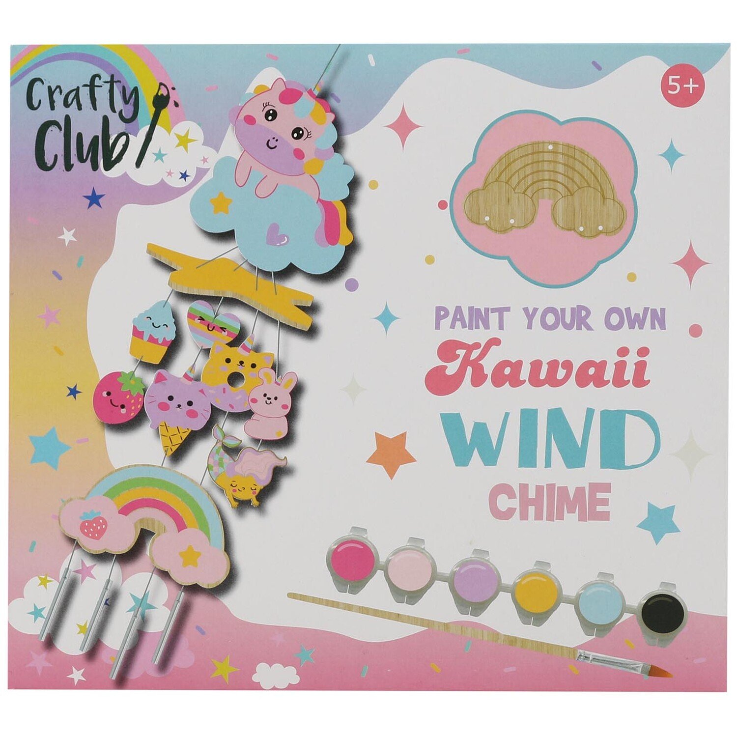 Crafty Club Paint Your Own Kawaii Wind Chime Image 1