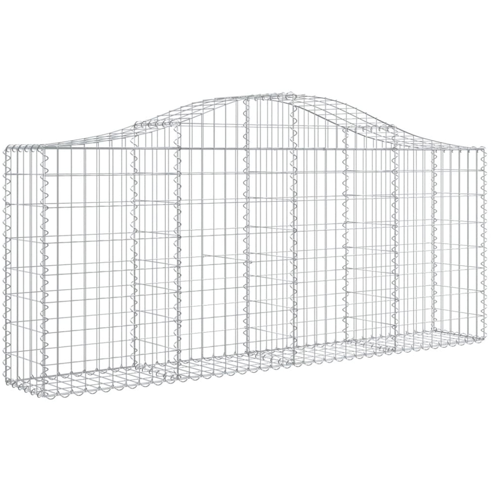 vidaXL Silver Galvanised Iron Gabion Basket 200 x 30 x 80/100cm 6 Pack Image 1